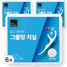 프로메이드라이프 얇고 튼튼한 그물망 치실, 100개입, 6개