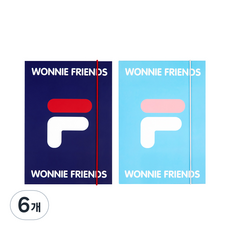 휠라 워니프렌즈 하드커버 6공 노트, 워니, 레니, 6개
