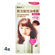 LUCIDO-L 樂絲朵 乾洗髮控油噴霧 清澄白茶, 吸油配方，頭髮乾爽, 金縷梅精華，修護秀髮不毛躁, 清新香氣，持久不刺鼻, 108ml, 4瓶