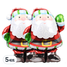 크리스마스 은박풍선 슈퍼쉐입 2p + 손펌프 랜덤발송, 산타할아버지, 5세트