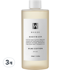 화이트센트 크림샤워 모이스처 바디워시 퓨어코튼, 350ml, 3개