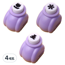 Allode 圖案迷你打洞器 3種組, 1(鬱金香、雪花、泰迪熊), 4組
