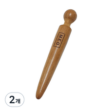MEO 우드 마사지 장미목 펜슬괄사, 2개