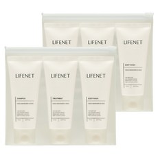 LIFENET 旅行用頭髮身體 3種 旅行組+迷你化妝包組, 2組