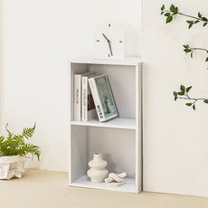 楊記家具空間盒二層書架, 白色, 2層