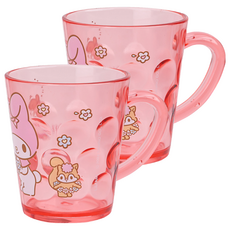 LiLFANT 三麗鷗透明圓點漱口杯, 美樂蒂, 2個