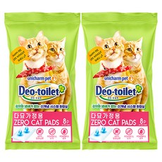 unicharm pet Deo-toilet 清新消臭 Zero貓砂廁所墊 多貓家庭用 8入, 混色, 2個