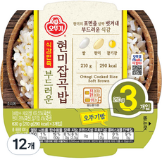 오뚜기 식감만족 부드러운 현미 잡곡밥, 210g, 12개