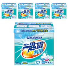 Attack 一匙靈 台灣公司貨 制菌超濃縮洗衣粉, 1.9kg, 5盒
