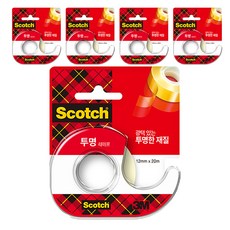 스카치 다용도 테이프 디스펜서 12mm x 20m 522, 투명, 5개