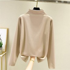스타 벨벳 데일리 하이넥 임부 긴팔 목티셔츠