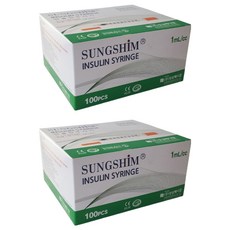 성심 인슐린 주사기 8mm 31g 1ml 100p, 2개