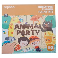 mideer 創意指印繪畫本 動物派對 3歲以上, 1組