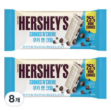 롯데제과 허쉬 쿠키 앤 크림 초콜릿, 100g, 8개