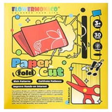 FLOWER MONACO 兒童對折剪紙套裝，30張，3歲以上兒童適用, 1組, Multicolor