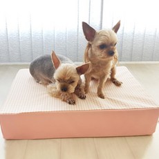 까씨네 반려동물 디딤대 계단 1단, 체크핑크