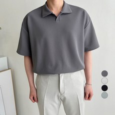 머시따 남성용 분또 오픈카라 반팔티