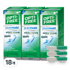옵티프리 퓨어모이스트 렌즈세정액 + 렌즈케이스, 300ml, 18개