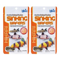 Hikari 高夠力 鼠科魚飼料, 沉水性, 50g, 適用於鼠魚、鰍科類和其它小型底棲性魚類, 2包