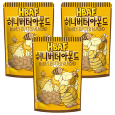 HBAF 杏仁果 蜂蜜奶油味, 韓國進口, 酥脆可口, 120g小包裝, 120g, 3包