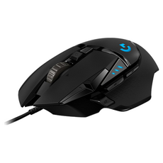 Logitech G 羅技G G502 HERO 電競滑鼠，超高速滾輪，1680萬色RGB燈效，11個可自訂按鍵和控制鍵, M-U0047, 黑色