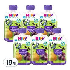 HiPP 喜寶 孩童水果泥, 李子黑醋栗梨子口味, 100g, 18包
