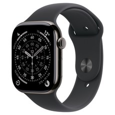 Apple 2025 애플워치 11, 슬레이트, 42mm, GPS+Cellular, 티타늄,슬레이트/블랙 스포츠 밴드, M/L