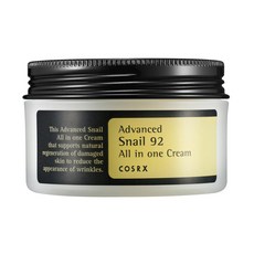 COSRX 92% 全效修護蝸牛面霜, 鎮定敏感肌, 保濕彈性, 提供肌膚豐富營養, 100g, 1罐