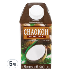 차오코 코코넛 밀크, 500ml, 5개