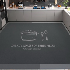 幸福小館 復古花紋PVC皮革一抹淨地墊,可擦拭, 1個, 60 x 120cm