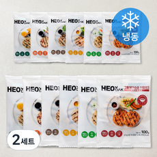 허닭 그릴 닭가슴살 스테이크 오리지널 2개 + 불고기맛 2개 + 청양고추 2개 + 매콤바베큐맛 2개 + 깻잎 2개 + 치즈 2개 세트 (냉동), 100g, 1개입, 24개 2세트