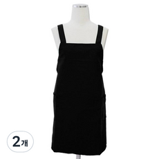 홀릭 무지 앞치마, 블랙, 2개