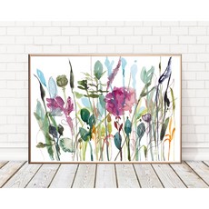 꽃수채화액자세트