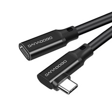 바라보고 ㄱ자 USB3.2 C타입 GEN2 4k 연장케이블 10Gbps, 100cm, 1개, 블랙