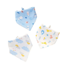 ilody 針織三角巾 Set 3條, 雙層加厚面料, A類品質, 0螢光劑, F組 幾何趣味, 21*43cm, 1組