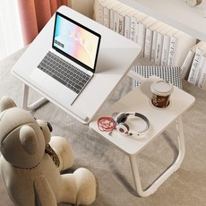 오브민 5단 각도조절 접이식 베드테이블 640 x 320 x 250 mm, 무광화이트