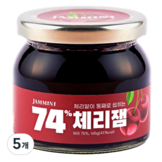 JAMMINT 74% 체리잼, 165g, 5개