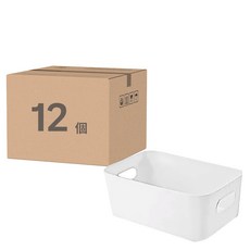 小麥購物 簡約收納籃 C258 152g, 白色, 12個