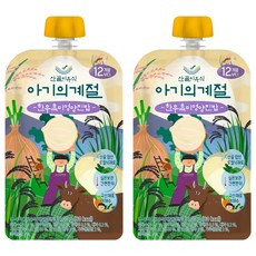 에코맘의산골이유식 유아용 아기의계절 완료기 한우 흑미 영양진밥, 2개, 100g