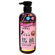 SOFEI 舒妃 北海道馬油 強效滋潤柔亮 髮膜, 600ml, 1瓶