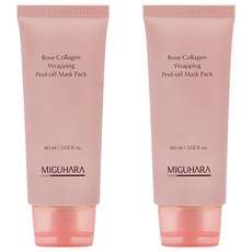 MIGUHARA 玫瑰膠原蛋白彈力撕拉式面膜 60ml, 2條, 1條