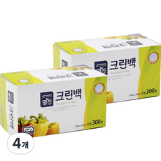 명진 크린백 소형 17cm x 25cm, 소(S), 300개입, 4개
