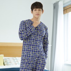 시글락 남성용 피치 하트체크 피치기모 잠옷