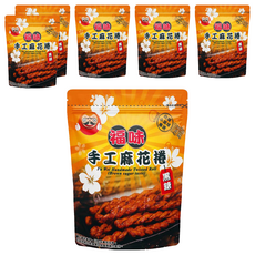 福味 手工麻花捲 (黑糖口味), 新食感麻花捲, 75g, 6包