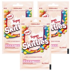 Skittles 彩虹糖 優格口味, 3包, 40g