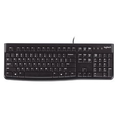 logitech 羅技 K120 有線鍵盤 USB, YU0042, 黑色