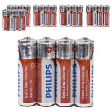 PHILIPS 飛利浦 碳鋅電池 3號, 4顆, 6組