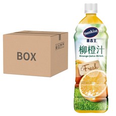 TAISUN 泰山 Sunkist 香吉士 柳橙果汁飲料, 12瓶裝, 果汁含量10%, 900ml, 48瓶