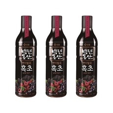 샘표 백년동안 산머루 복분자 현미발효 흑초, 900ml, 3개