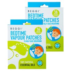 BEGGI Bedtime Vapour Patches 通鼻貼, 天然成分, 16貼, 2盒, 6個月以上